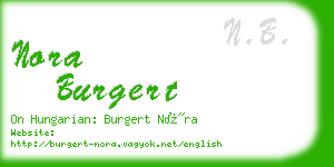 nora burgert business card